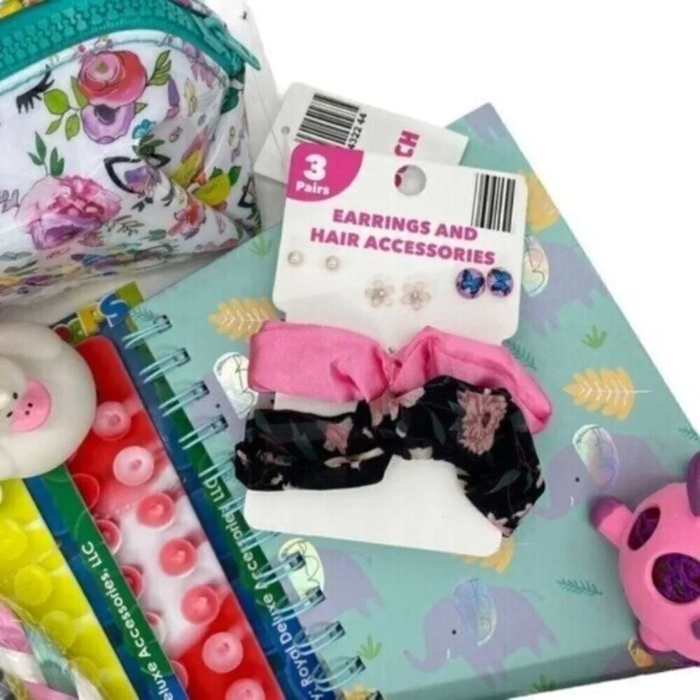 Girl’s Gift Bundle Lot Headbands Earrings Notebook New
